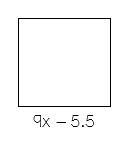 Write a simplified expression to represent the perimeter of the square. A. 81x – 30.25 B-example-1