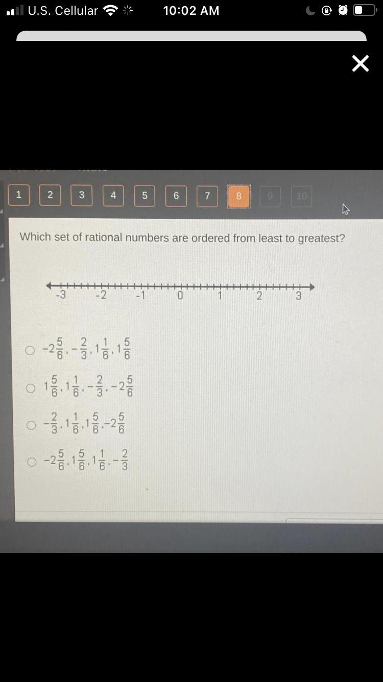 PLS AWNSER IM TAKING A TIMED TEST!!! Which set of rational numbers are ordered from-example-1