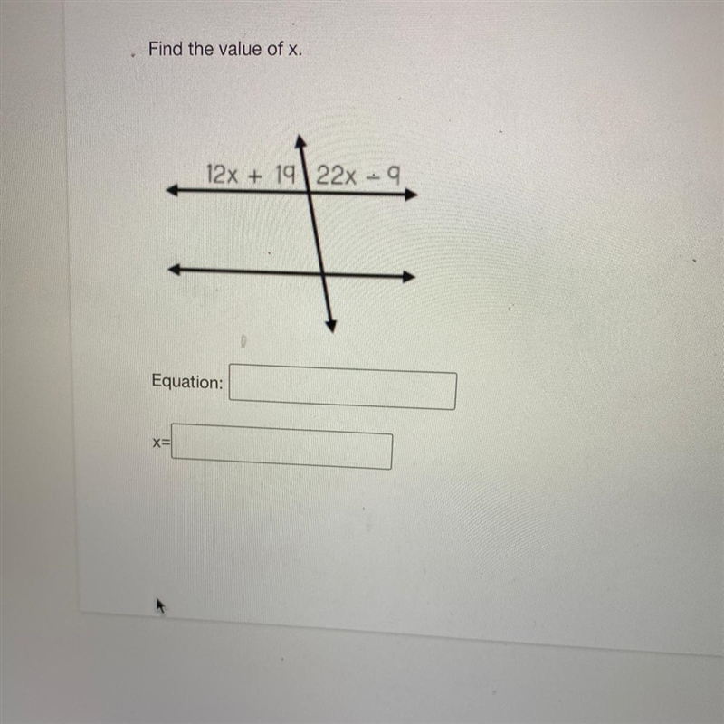 Find the value of x. Equation? X?-example-1