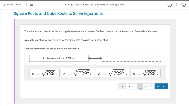 I will give brinlyest The volume of a cube can be found using the equation V = s³, where-example-1