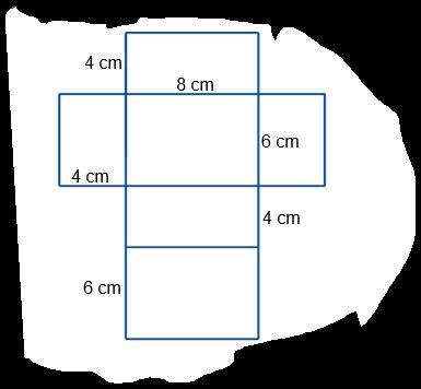 PLSS HELPPP The net of a rectangular prism is shown below. What is the total surface-example-1