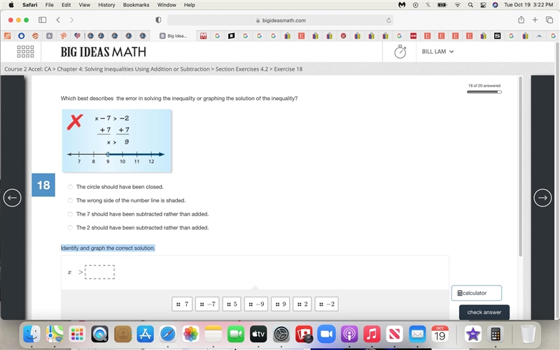 Which best describes the error in solving the inequality or graphing the solution-example-1