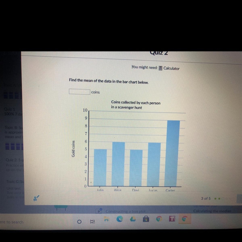 Find the mean for the data in the bar chart below.-example-1