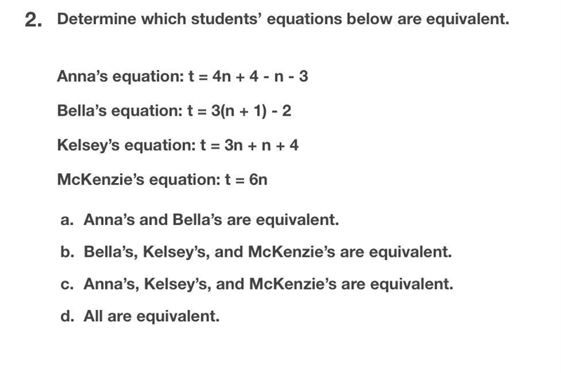 Please determine which of these expressions are equalvilant. Thanks :)-example-1