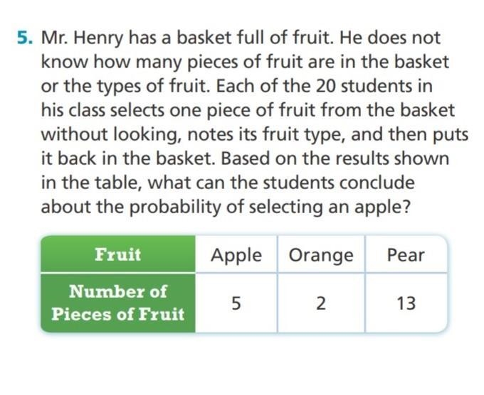 PLS HELP ME! Mr. Henry has a basket full of fruit. He does not know how many pieces-example-1