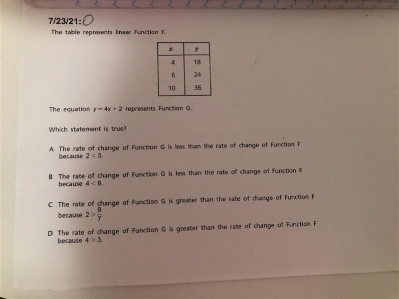 The table represents linear function F-example-1