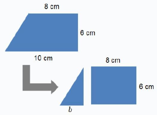 A trapezoid was broken into a rectangle and a triangle. What is the length, b, of-example-1