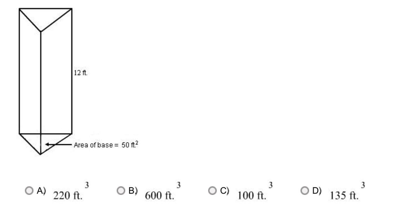 In a right triangular prism, the area of the triangular base is 50 square feet. The-example-1