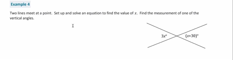 Find the measurement of one of the vertical angles .-example-1