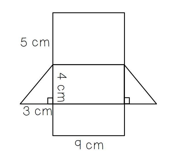 The net of a building block is shown below. What is the total surface area of the-example-1