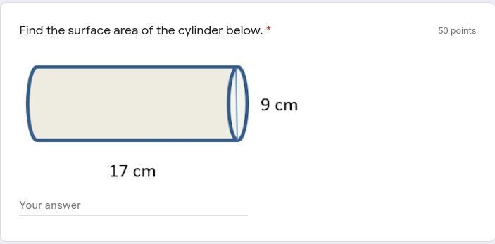 Find the surface area of the cylinder below. *-example-1