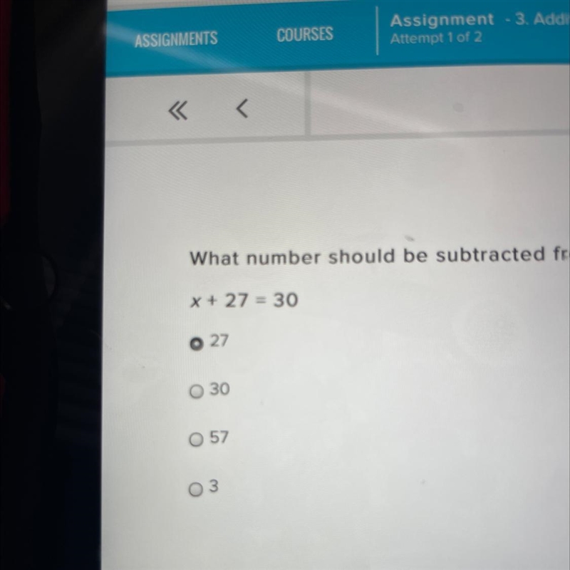 What number should be subtracted from both sides of the following equation to solve-example-1