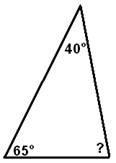 What is the measure of the angle in the polygon shown below? A) 75 B) 85 C) 95 D) 255-example-1