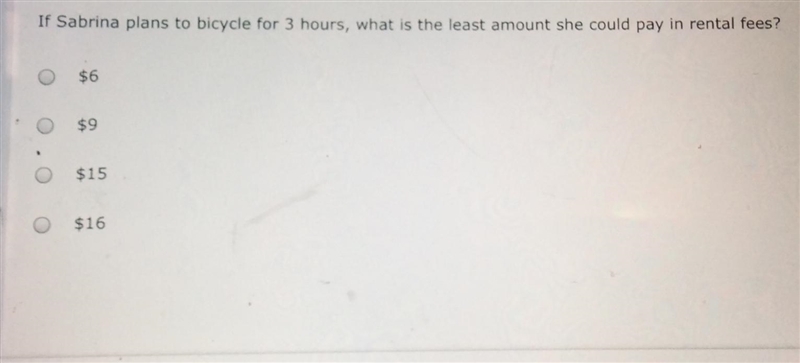 Plsssssssss Help!!!!!! Sabrina is going to rent a bicycle while on vacation. There-example-1