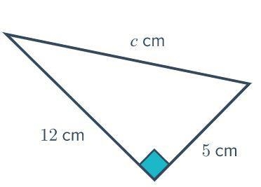 46. Find the length of the hypotenuse, c in this triangle.-example-1