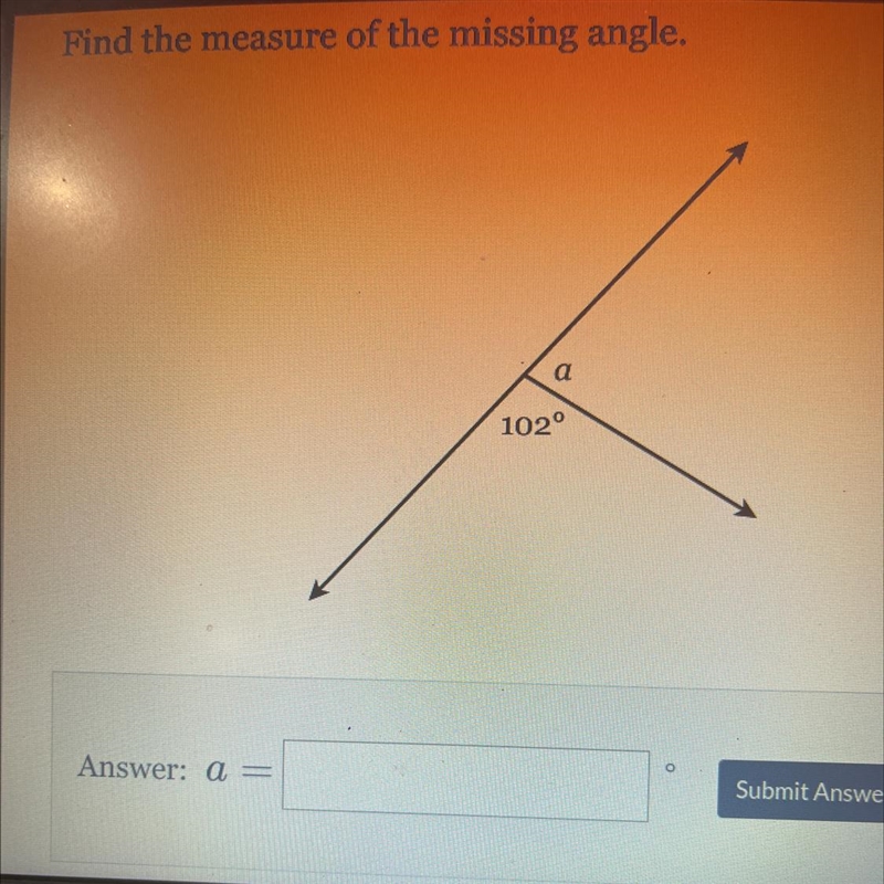 Find the measure of the missing angle-example-1