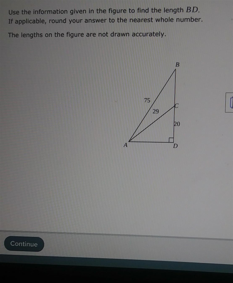 HELPPP PLS HELP !! Use the information given in the figure to find the length BD If-example-1