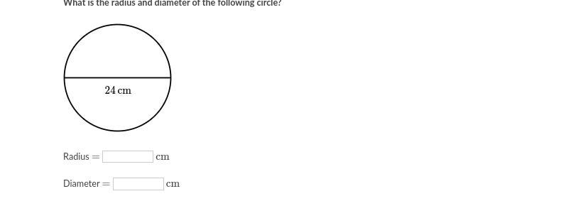 What is the radius and diameter of the following circle?-example-1