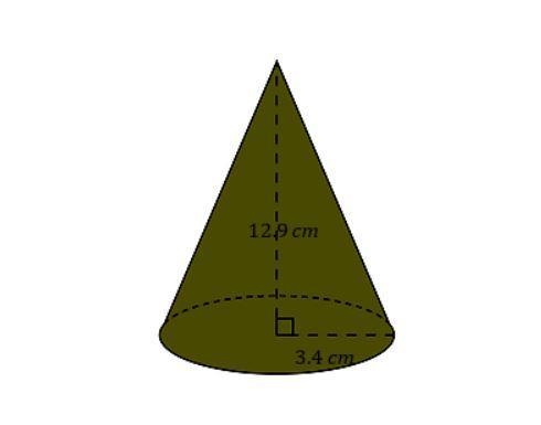 10. Find the volume of the right cone pictured here. (Give your answer correct to-example-1