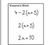 Describe the mistake that Kwame made in his work.-example-1