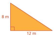 Find the area of the triangle. The area is_________ square meters.-example-1