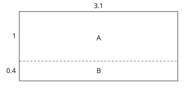 Here is a diagram that represents (3.1) ⋅ (1.4). What is the area of rectangle A? What-example-1