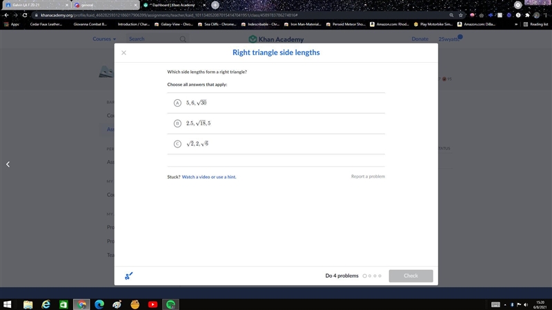 PLS HELP MY GRADES CLOSE TOMMORW Which side lengths form a right triangle?-example-1