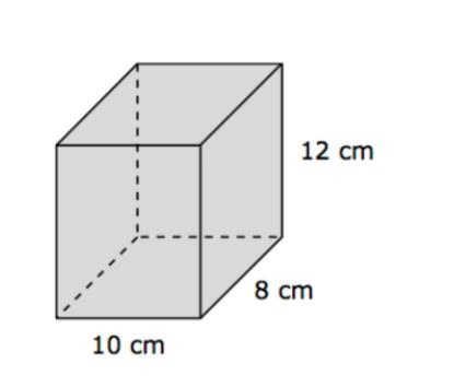 This rectangular prism is 12 cm high, 8 cm wide, and 10 cm long. What is its surface-example-1