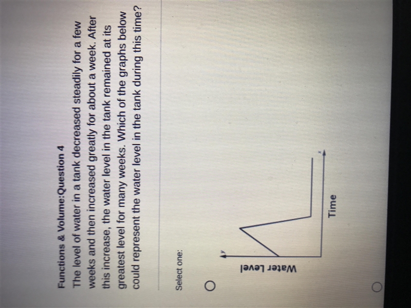 The level of water in a tank decreased steadily for a few weeks and then increased-example-1