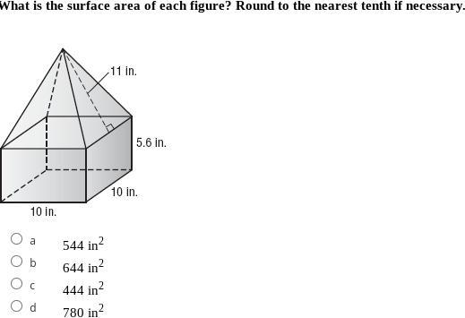 What is the surface area of each figure? Round to the nearest tenth if necessary.-example-1