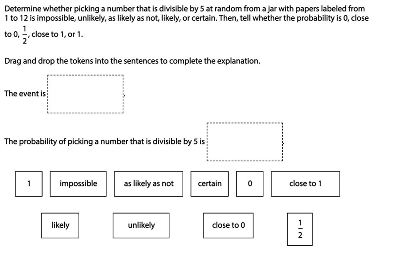 Help please!!! Determine whether picking a number that is divisible by 5 at random-example-1