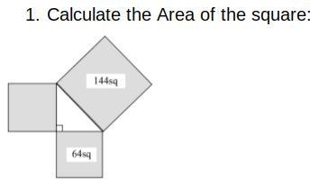 Calculate the Area of the square-example-1