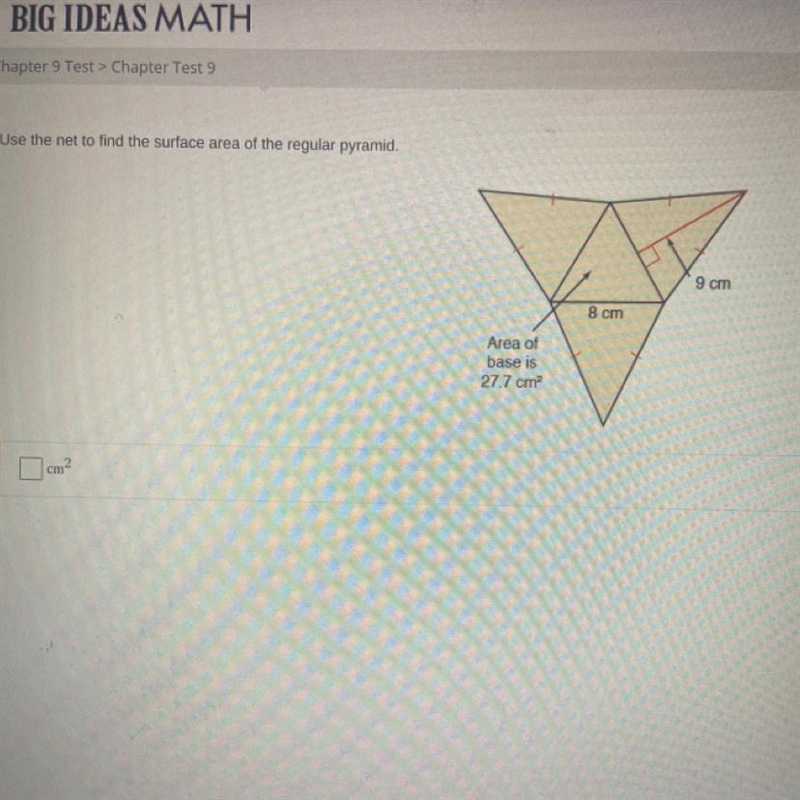 Use Net to find surface area of regular pyramid!! Pls help!!!!!!-example-1