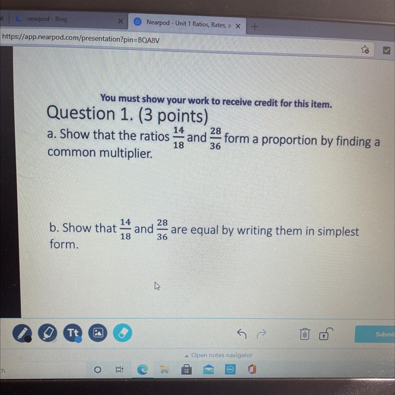 PLEASE HELP!!! You must show your work to receive credit for this item. Question 1. (3 points-example-1