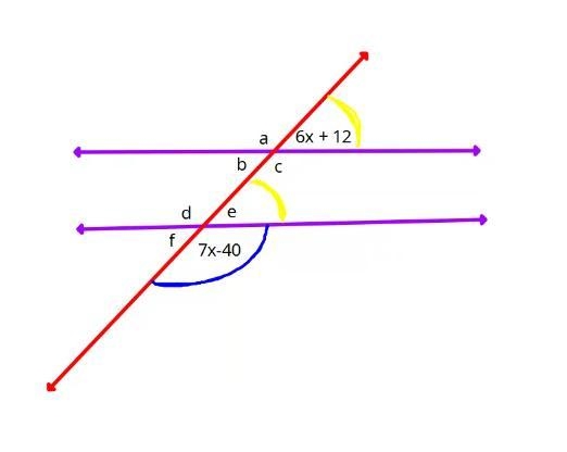 NEED HELP PLEASE FAST Use the Transversal drawing that I created and find the value-example-1