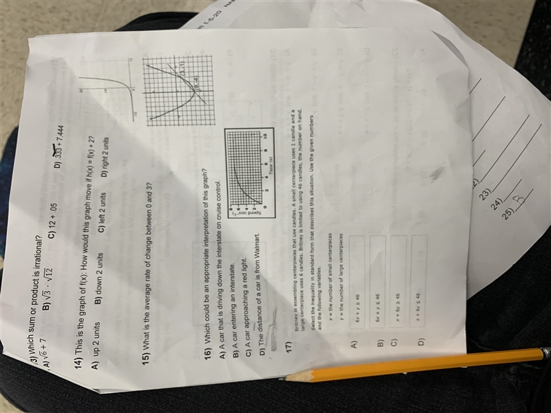 ALGEBRA 1 WORK** Look at attachment If you ever been in a situation where your doing-example-1