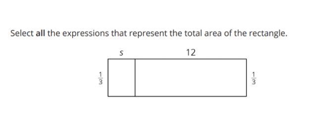 Select All The expressions that represent the total area of the rectangle-example-2