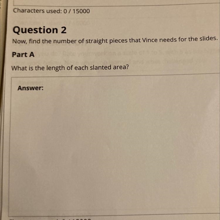 Now find the number of straight pieces that Vince needs for the slides Part A What-example-1