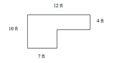 Donna's kitchen is being re-tiled. The diagram of the kitchen is shown. What is the-example-1