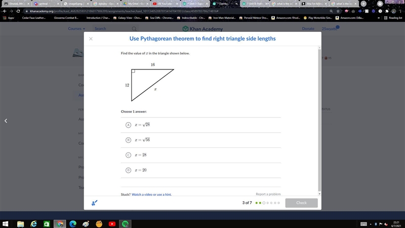 PLS HELP Find the value of x in the triangle shown below.-example-1