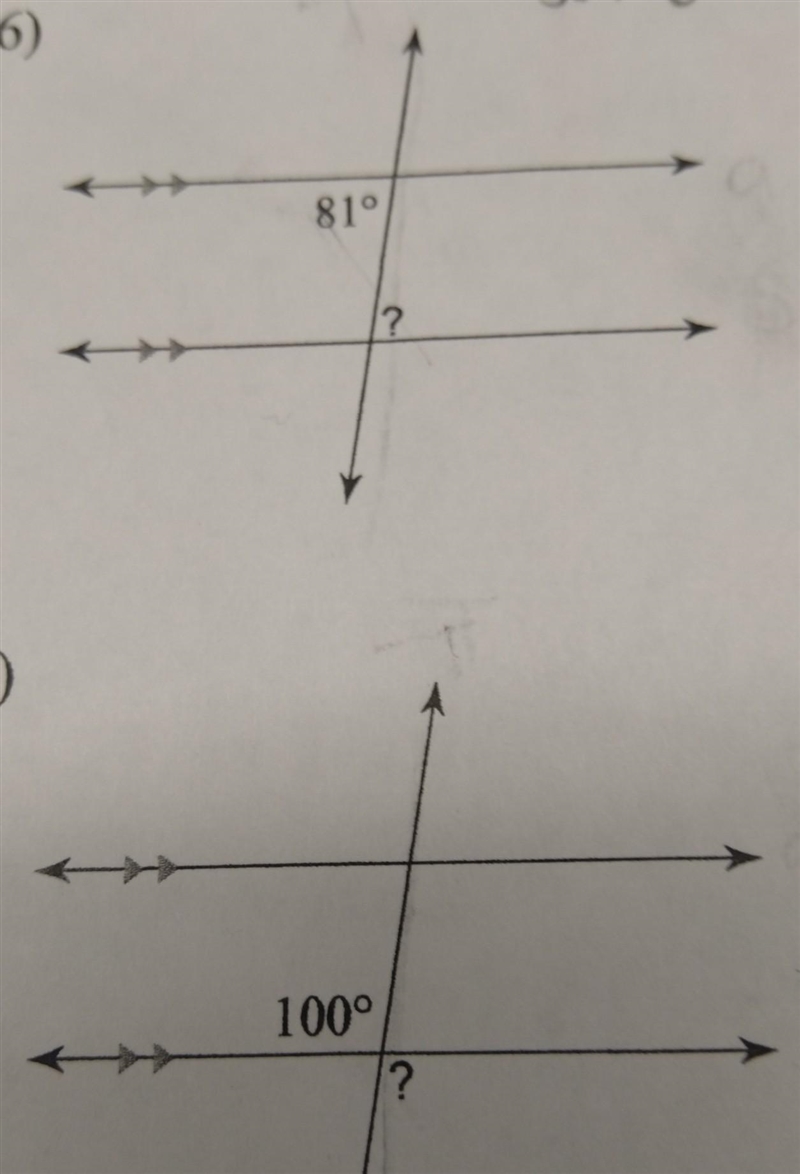 Find the measure of each angle indicated I need both #6 and #8!! worth a lot of points-example-1