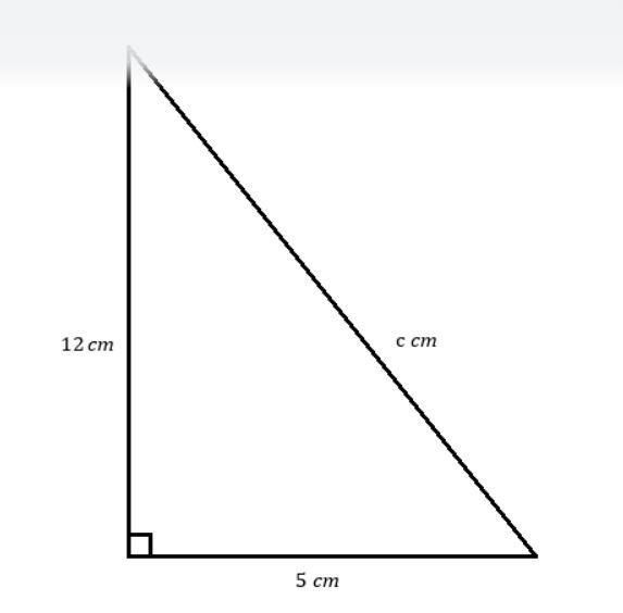 39. Calculate the value of c in the triangle below.-example-1