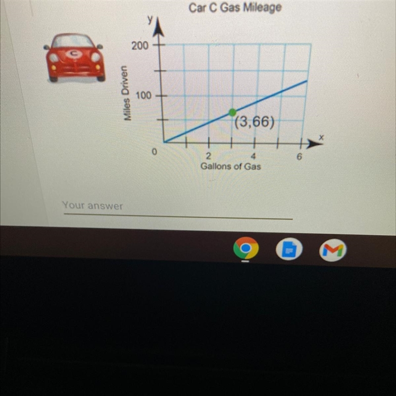 How many miles will car C travel on 1 gallon of gas? Please help me!-example-1