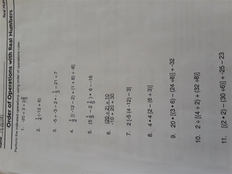 ANSWER WITH WORK ! Plz Perform the indicated operations using order of operations-example-1