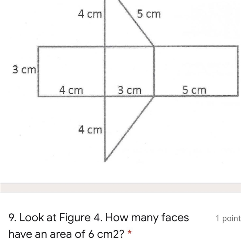 How many faces have an area of 6 cm2?-example-1