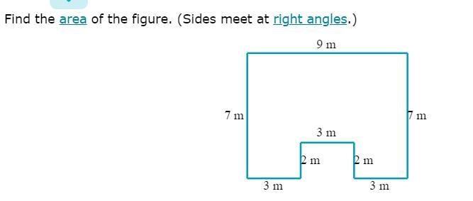 Find the area of the figure. (Sides meet at right angles.)-example-1