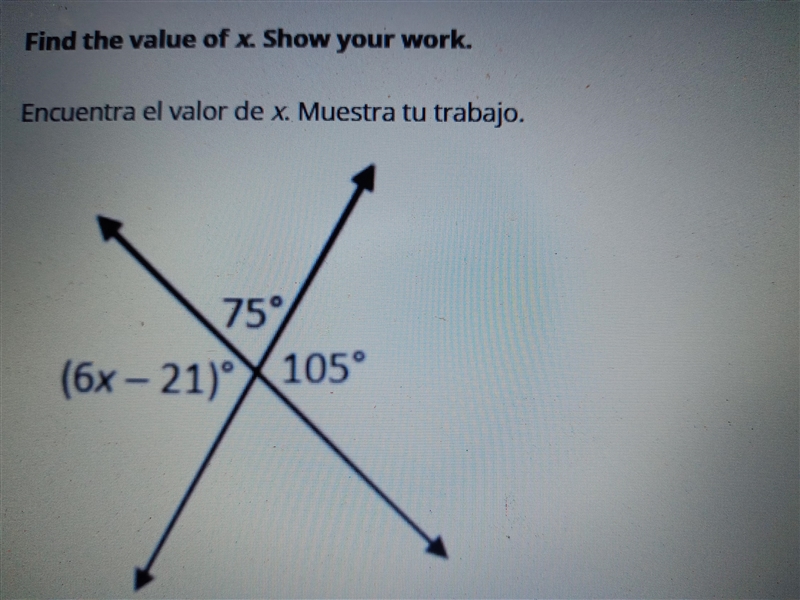 Please help me i been stuck all day on this. Find the value of x.-example-1