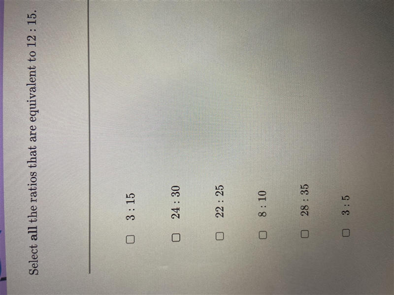 Select ALL the ratios that are equivalent to 12:15-example-1