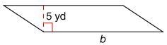 If the area of the following parallelogram is 135 square feet, what is the length-example-1