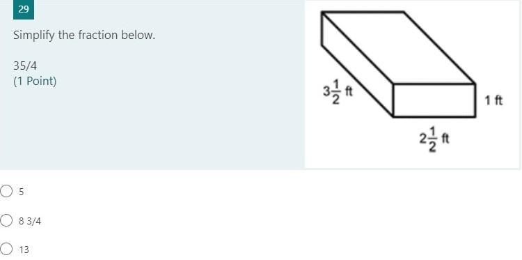 Simplify the fraction below. 35/4-example-1